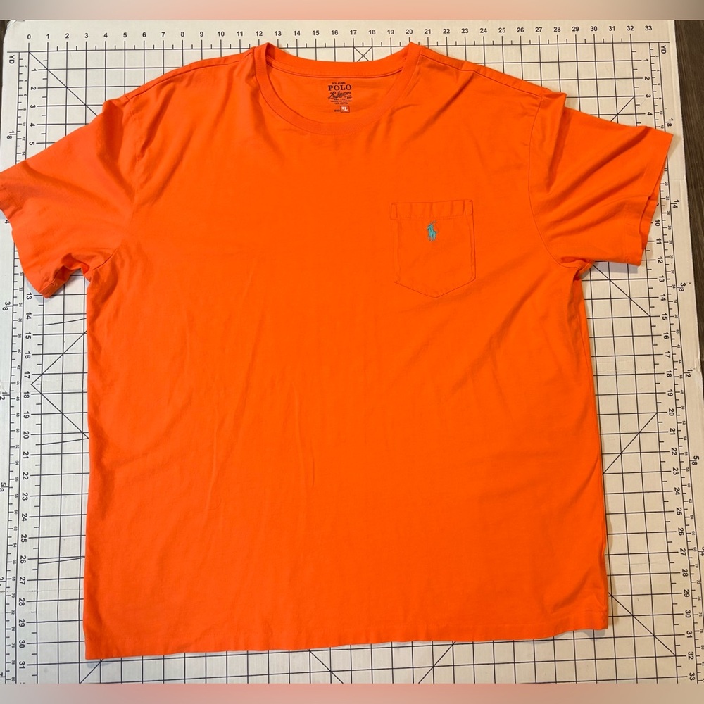 Polo Ralph Lauren Men’s Size XL Orange T-Shirt with Blue Pony